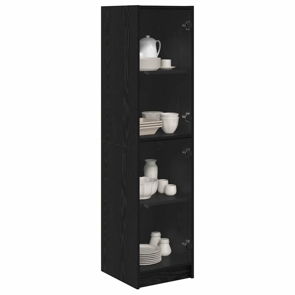 Credenza Rovere Nero 35 x 37 x 142 cm Legno multistrato