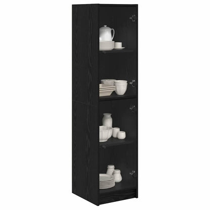 Credenza Rovere Nero 35 x 37 x 142 cm Legno multistrato