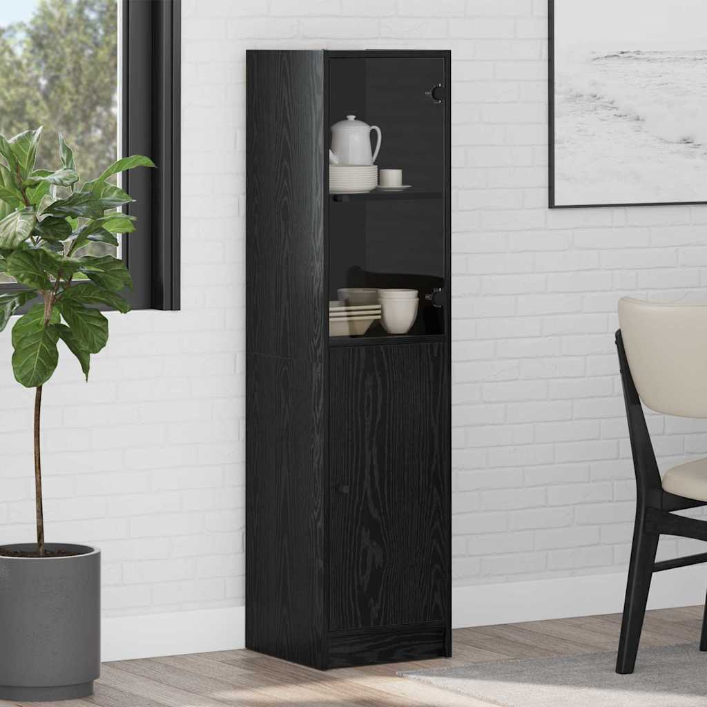 Credenza Rovere Nero 35 x 37 x 142 cm Legno multistrato