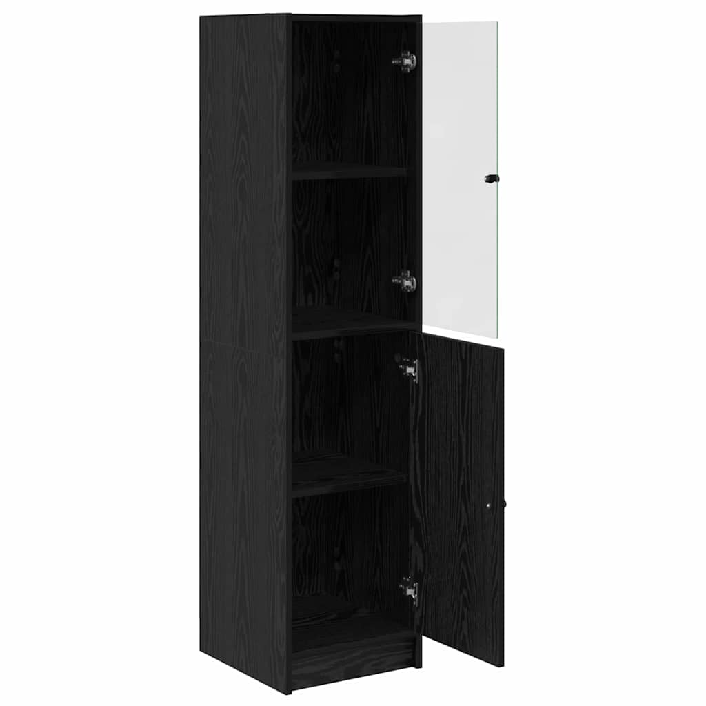 Credenza Rovere Nero 35 x 37 x 142 cm Legno multistrato