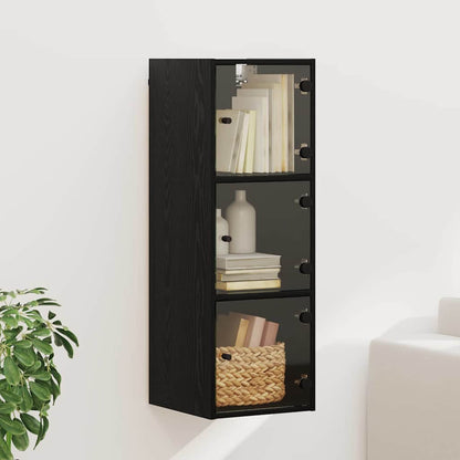 Armadietto a muro Rovere Nero 35 x 37 x 102 cm