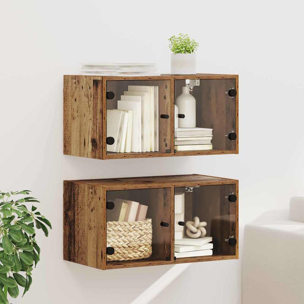 Armadi da Parete 2 pcs Legno vecchio 68 x 37 x 35 cm