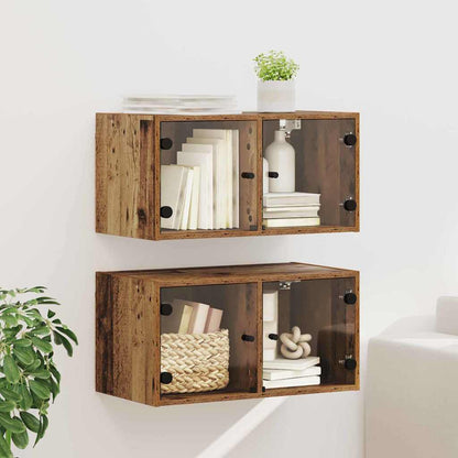 Armadi da Parete 2 pcs Legno vecchio 68 x 37 x 35 cm