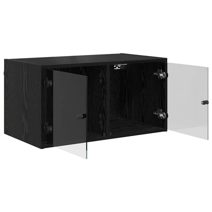 Armadi da Parete 2 pcs Rovere Nero 68 x 37 x 35 cm