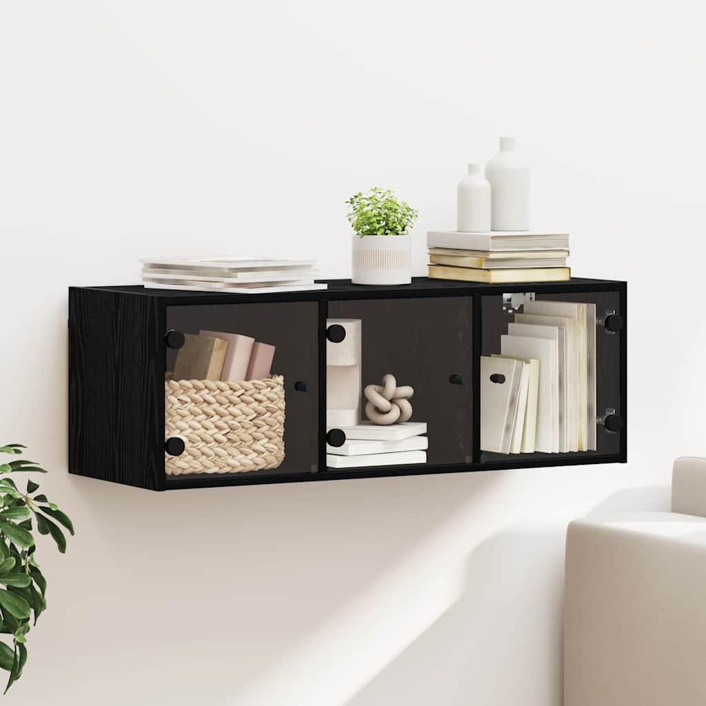 Armadietto a muro Rovere Nero 102 x 37 x 35 cm