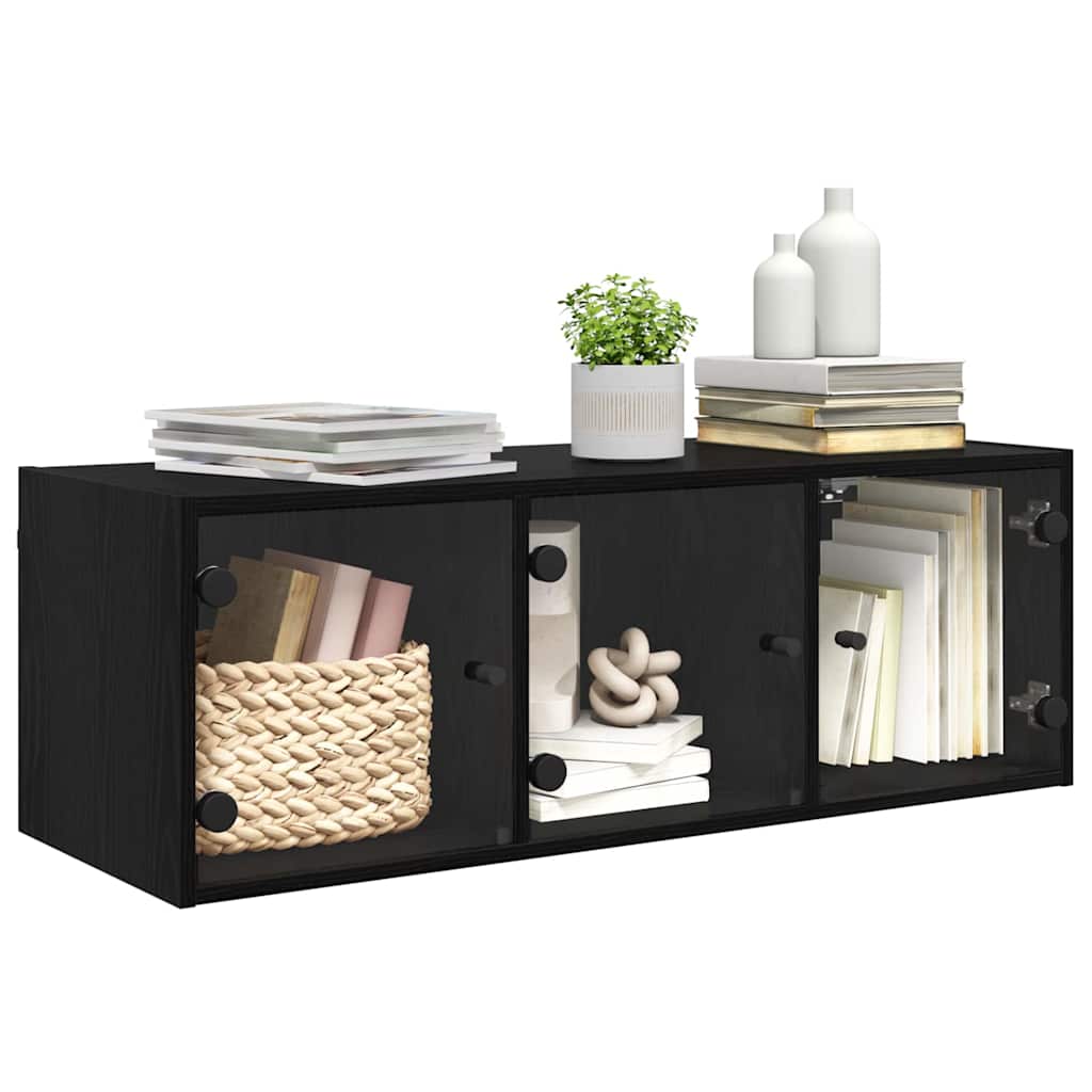 Armadietto a muro Rovere Nero 102 x 37 x 35 cm