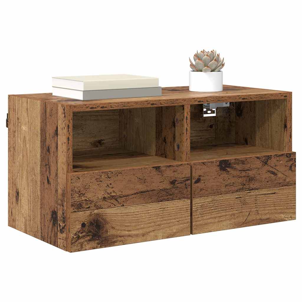 Mobiletti TV da Parete 2 pcs Legno vecchio 60 x 30 x 30 cm