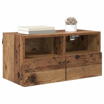 Mobiletti TV da Parete 2 pcs Legno vecchio 60 x 30 x 30 cm