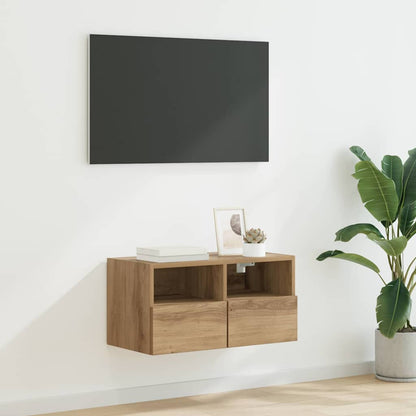 Mobile TV da parete Rovere artigianale 60 x 30 x 30 cm