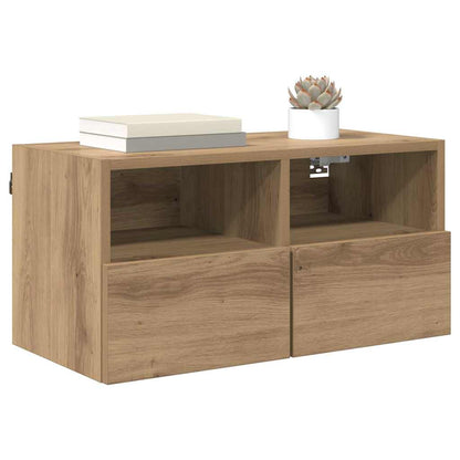 Mobile TV da parete Rovere artigianale 60 x 30 x 30 cm