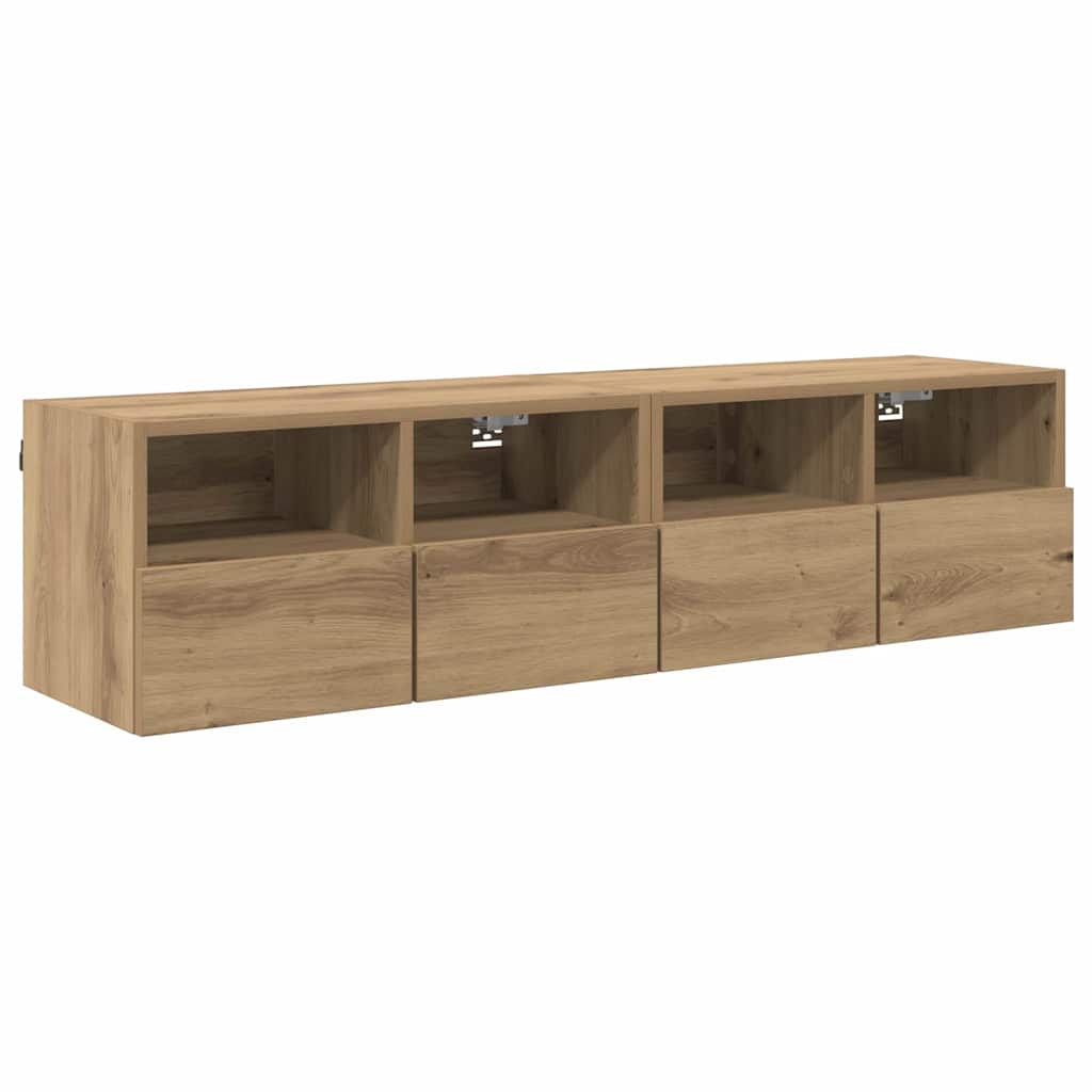 Mobiletti TV da Parete 2 pcs Rovere artigianale 60 x 30 x 30 cm