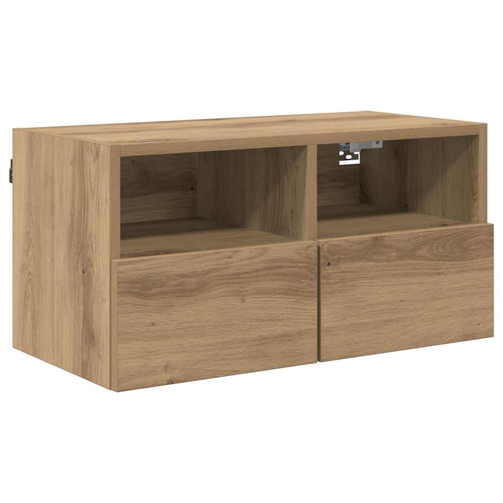 Mobiletti TV da Parete 2 pcs Rovere artigianale 60 x 30 x 30 cm
