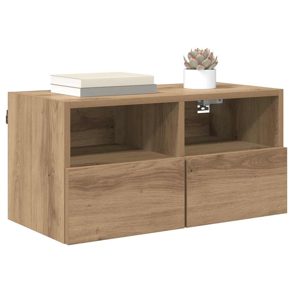 Mobiletti TV da Parete 2 pcs Rovere artigianale 60 x 30 x 30 cm