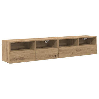 Mobiletti TV da Parete 2 pcs Rovere artigianale 80 x 30 x 30 cm