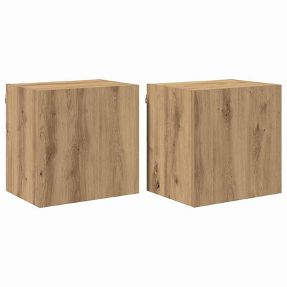 Mobiletti TV da Parete 2 pcs Rovere artigianale 40,5x30x40cm