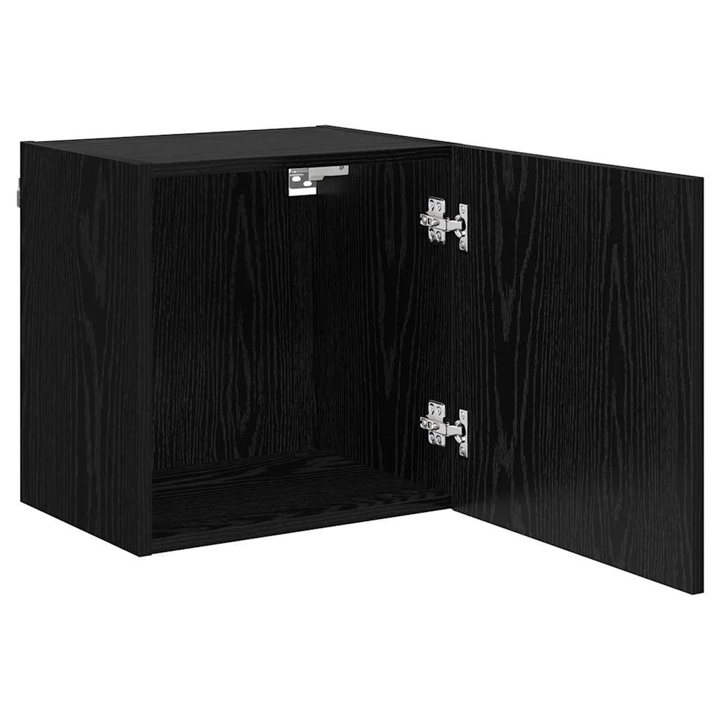 Mobile TV da parete Rovere Nero 40,5x30x40cm Legno multistrato