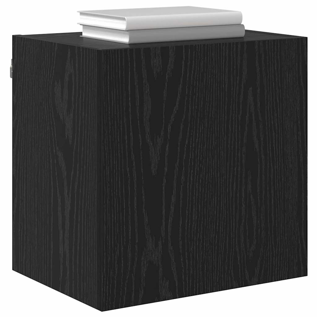 Mobile TV da parete Rovere Nero 40,5x30x40cm Legno multistrato