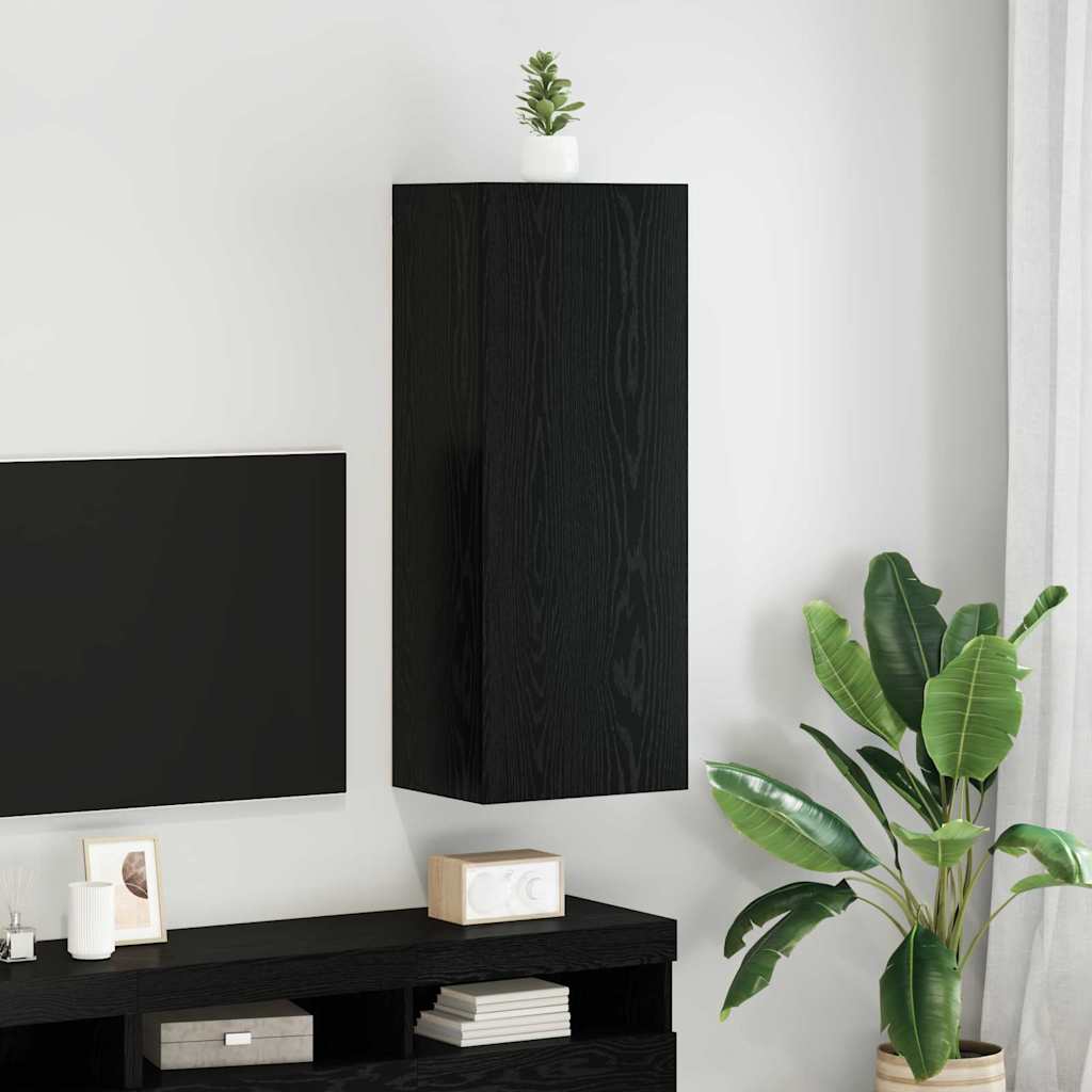 Mobile TV da parete Rovere Nero 40,5 x 30 x 102 cm