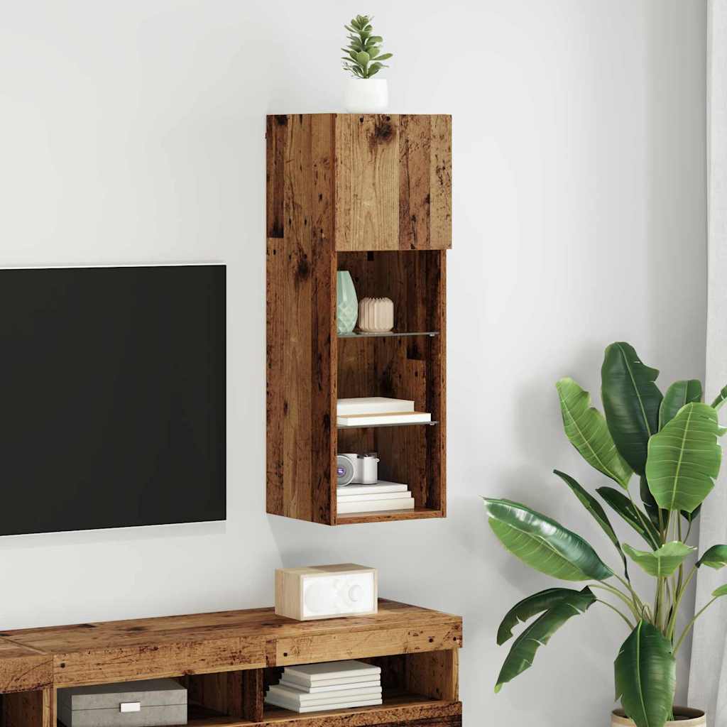 Mobile TV da Parete Legno vecchio 30,5 x 30 x 90 cm