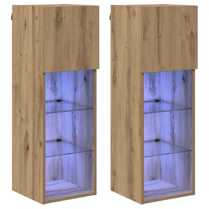 Mobiletti TV a parete 2 pcs Rovere artigianale