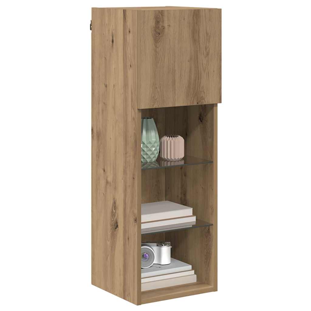 Mobiletti TV a parete 2 pcs Rovere artigianale