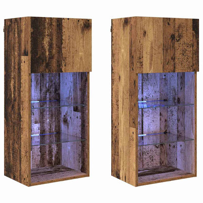 Mobiletti TV a parete 2 pcs Legno vecchio 40,5 x 30 x 90 cm