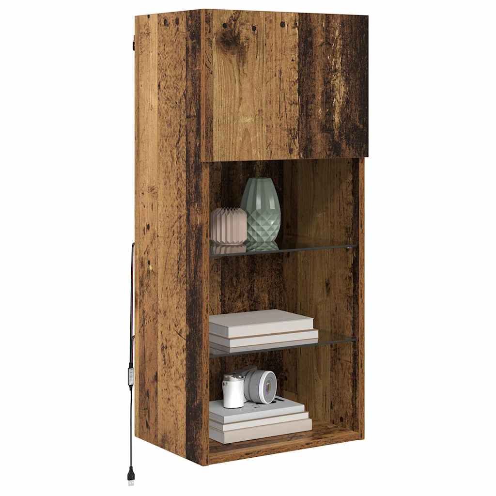 Mobiletti TV a parete 2 pcs Legno vecchio 40,5 x 30 x 90 cm
