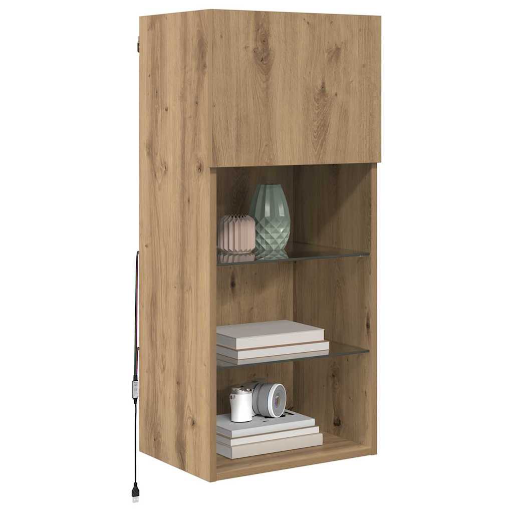 Mobiletti TV a parete 2 pcs Rovere artigianale