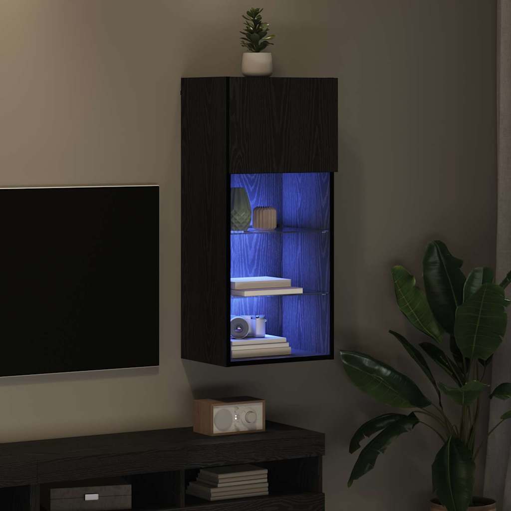 Mobile TV da Parete Rovere Nero 40,5 x 30 x 90 cm