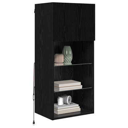 Mobile TV da Parete Rovere Nero 40,5 x 30 x 90 cm