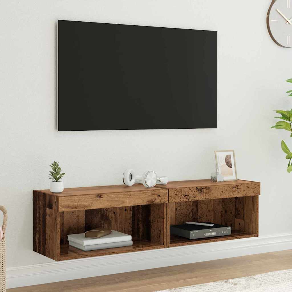 Set mobile TV con led Legno vecchio Legno multistrato