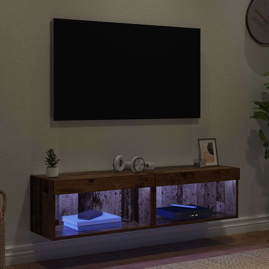 Set mobile TV con led Legno vecchio Legno multistrato