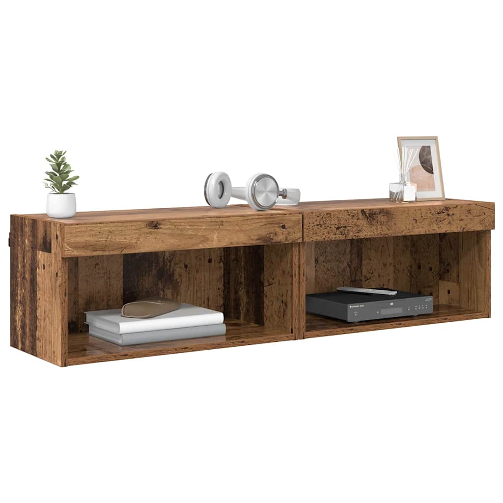 Set mobile TV con led Legno vecchio Legno multistrato