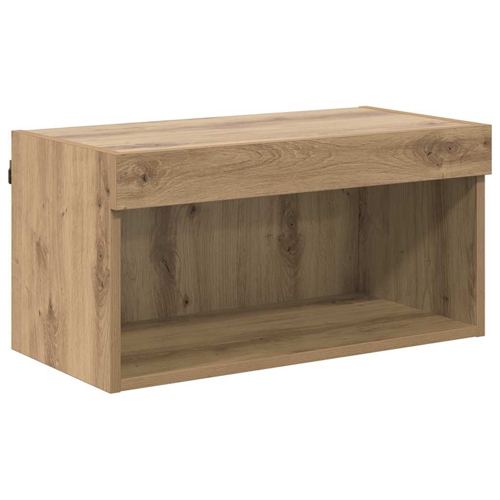 Set mobile TV con led Rovere artigianale Legno multistrato