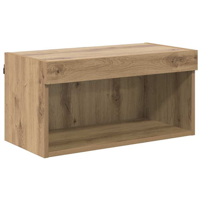 Set mobile TV con led Rovere artigianale Legno multistrato