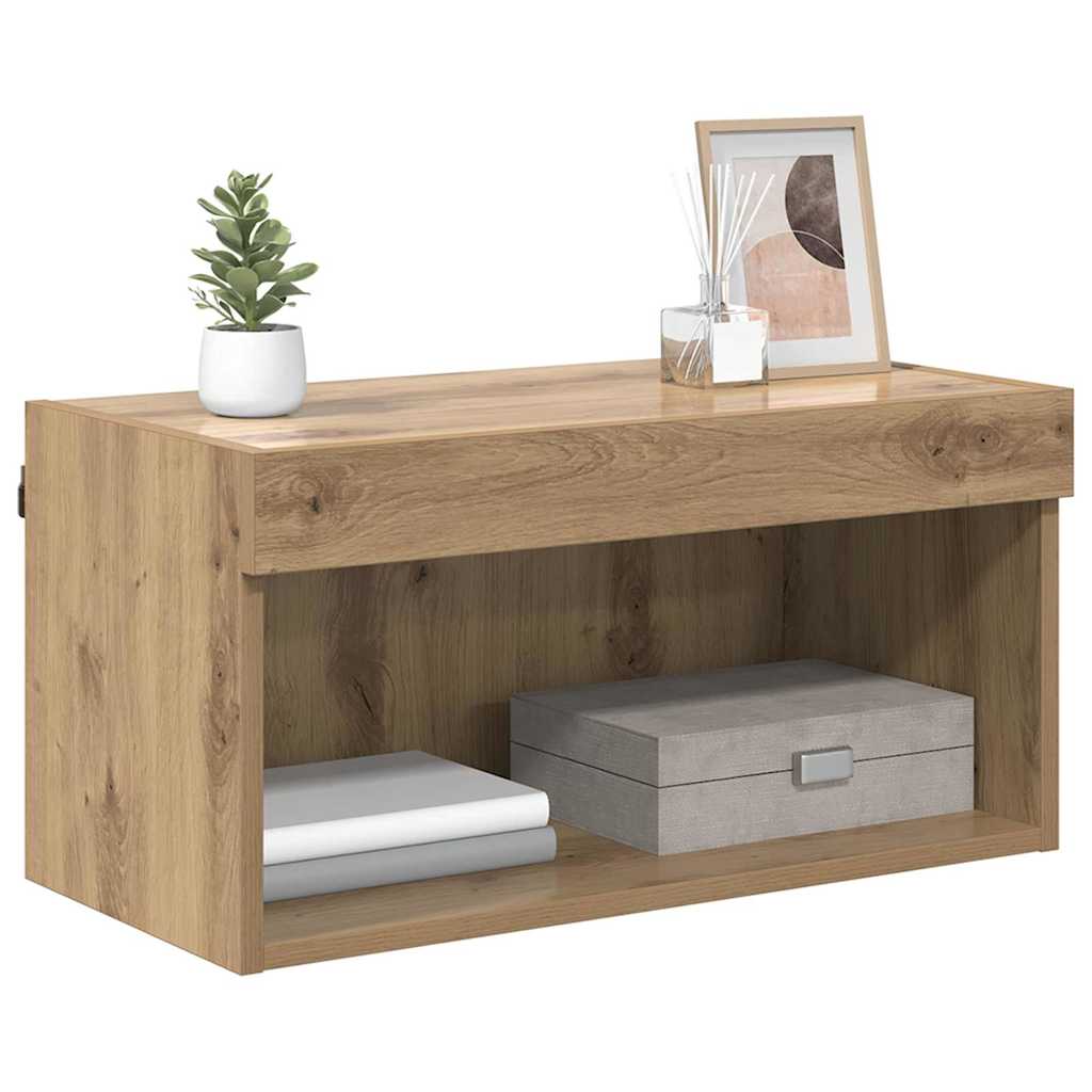 Set mobile TV con led Rovere artigianale Legno multistrato