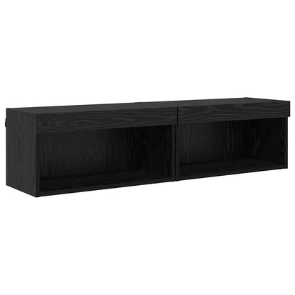Set mobile TV con led Rovere Nero Legno multistrato