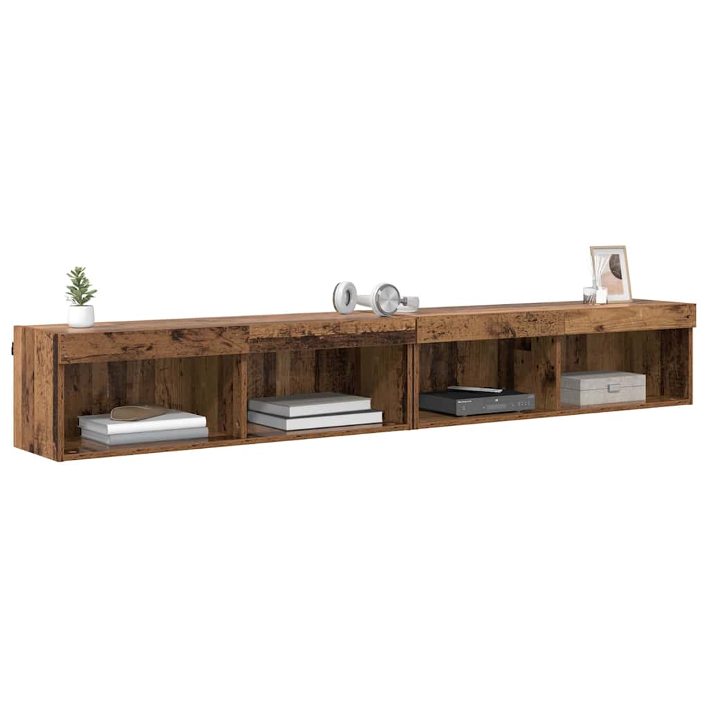 Set mobile TV con led Legno vecchio Legno multistrato