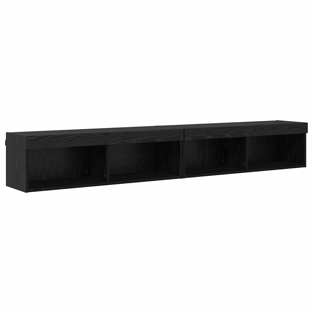 Set mobile TV con led Rovere Nero Legno multistrato