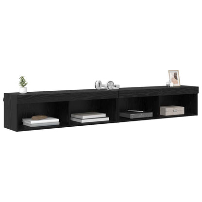 Set mobile TV con led Rovere Nero Legno multistrato