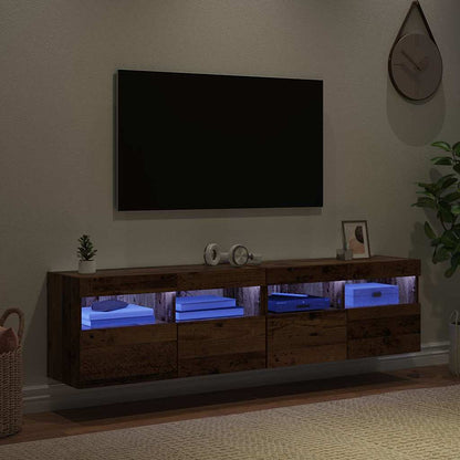 Mobiletti TV da Parete 2 pcs Legno vecchio 80 x 30 x 40 cm