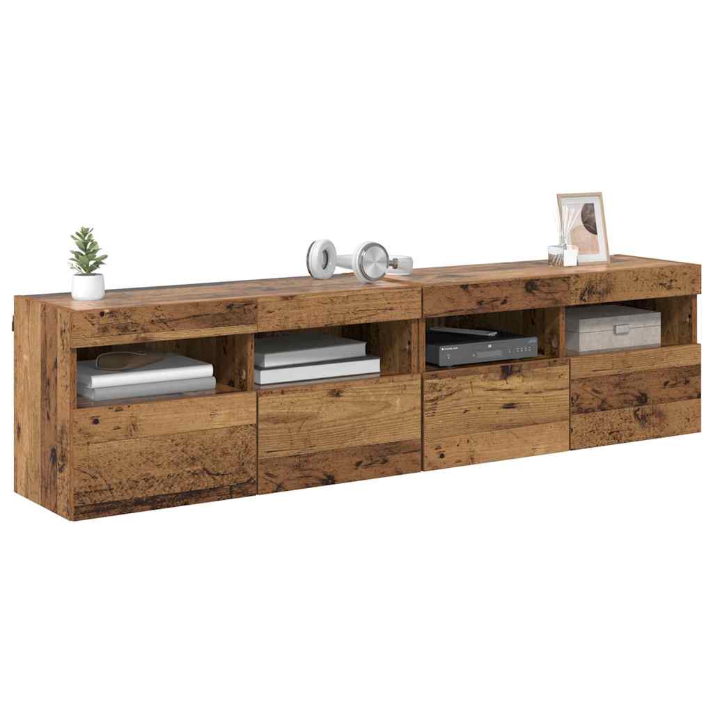 Mobiletti TV da Parete 2 pcs Legno vecchio 80 x 30 x 40 cm