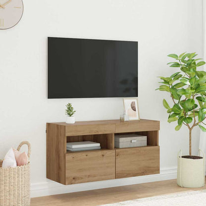 Mobile TV da parete Rovere artigianale 80 x 30 x 40 cm