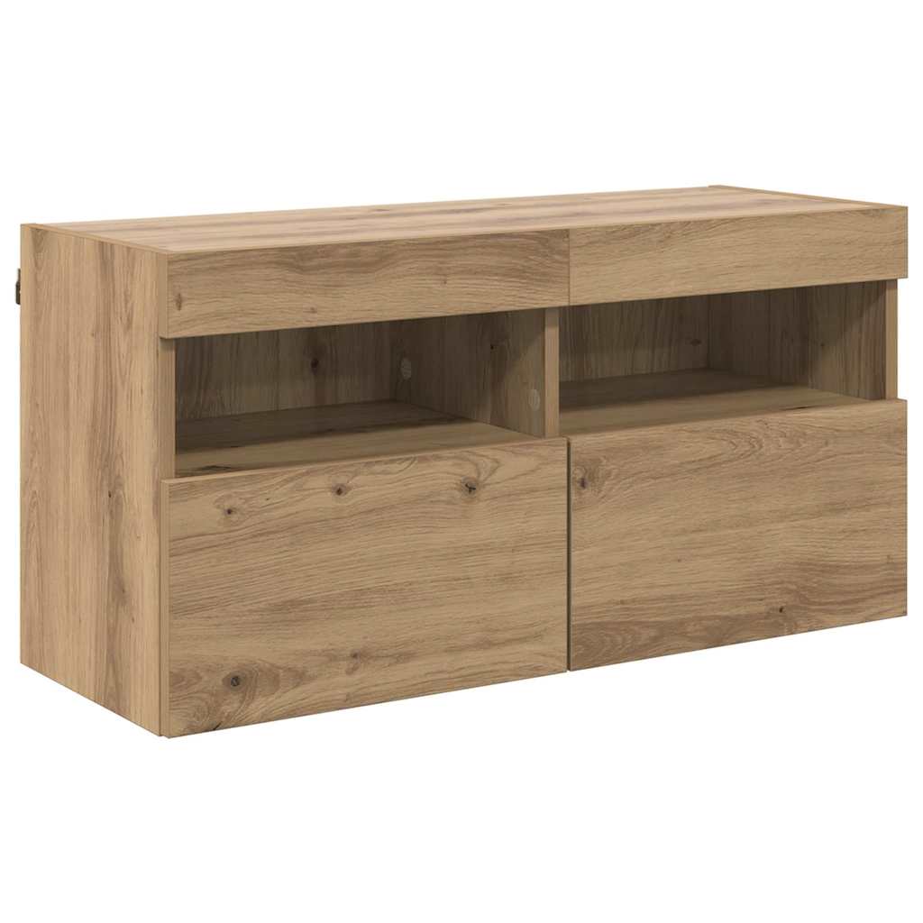 Mobile TV da parete Rovere artigianale 80 x 30 x 40 cm