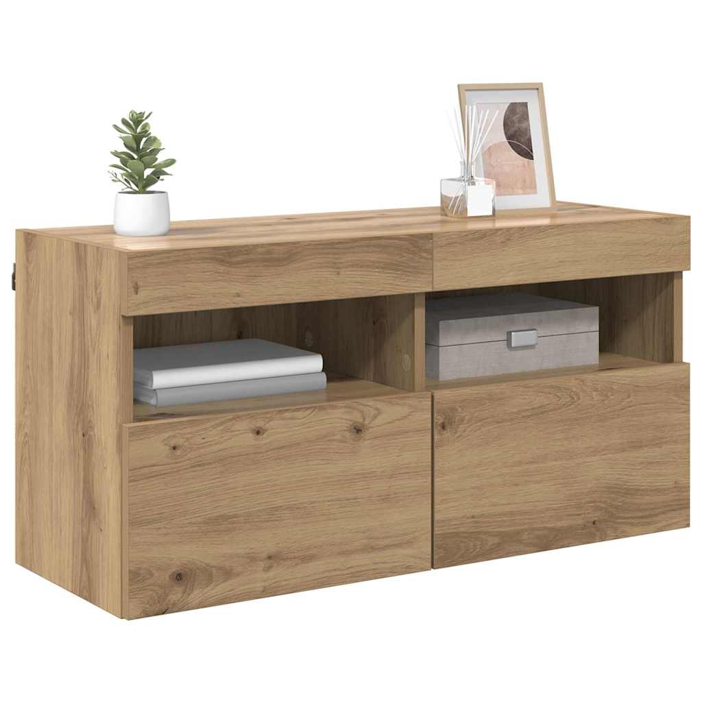 Mobile TV da parete Rovere artigianale 80 x 30 x 40 cm