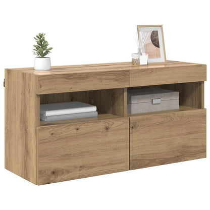Mobile TV da parete Rovere artigianale 80 x 30 x 40 cm