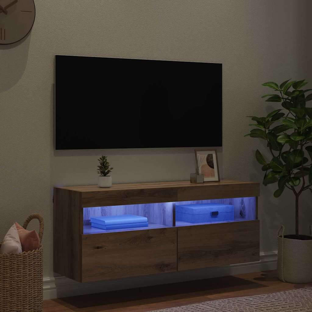 Mobile TV da parete Rovere artigianale 100 x 30 x 40 cm