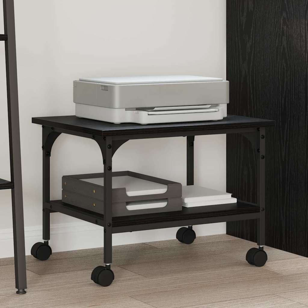 Supporto per Stampante Rovere Nero 50 x 40 x 38 cm
