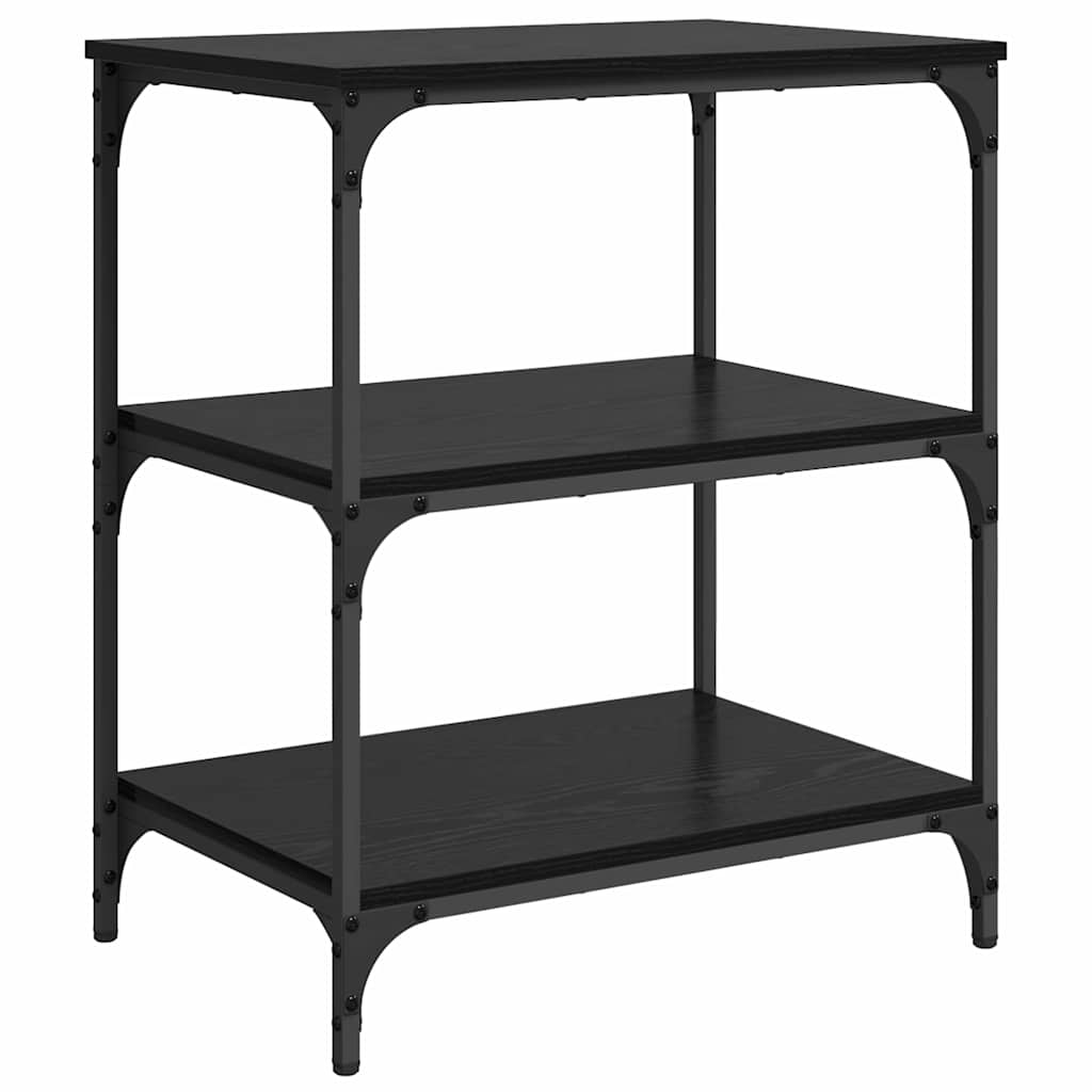 Carrello da Cucina Rovere Nero 60 x 41 x 76 cm