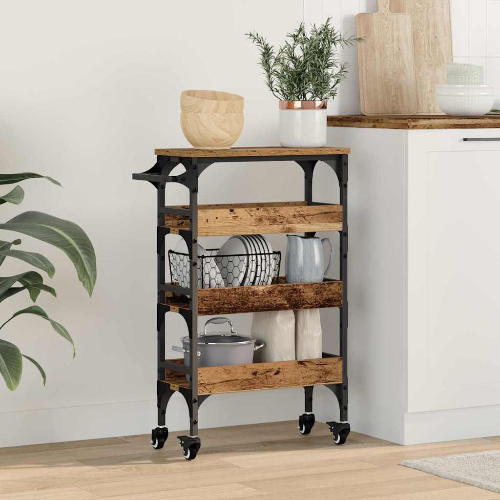 Carrello da Cucina Legno vecchio 53 x 20 x 76 cm